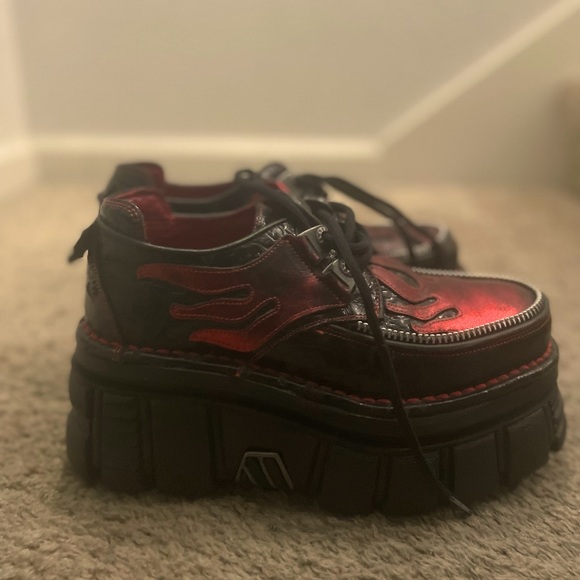 New Rock custom platform red flame shoes - Picture 2 of 4